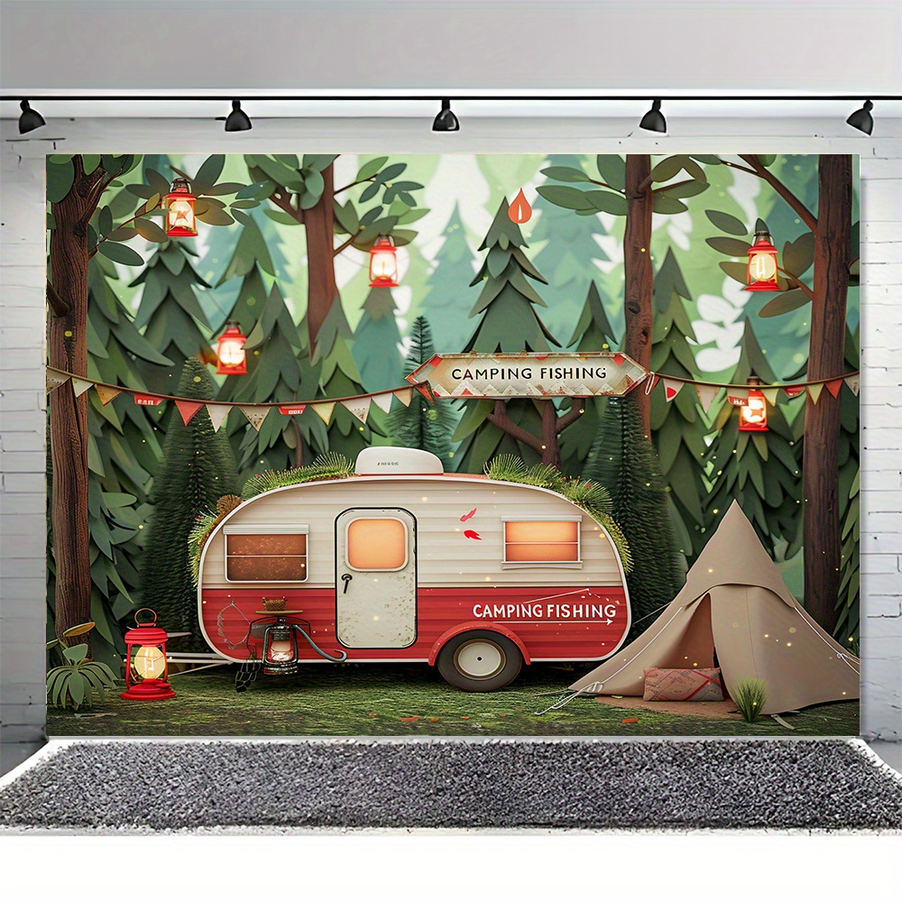 Polyester Jungle camping theme - đánh giá và giá Outdoor Adventure Birthday Party