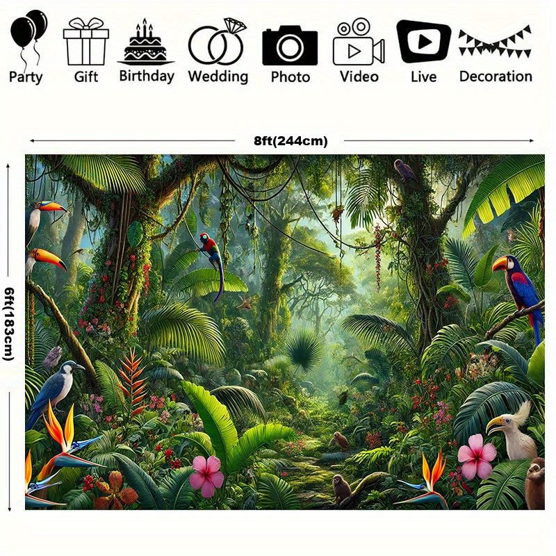 1pc Jungle Adventure Backgroun - đánh giá và giá Outdoor Adventure Birthday Party